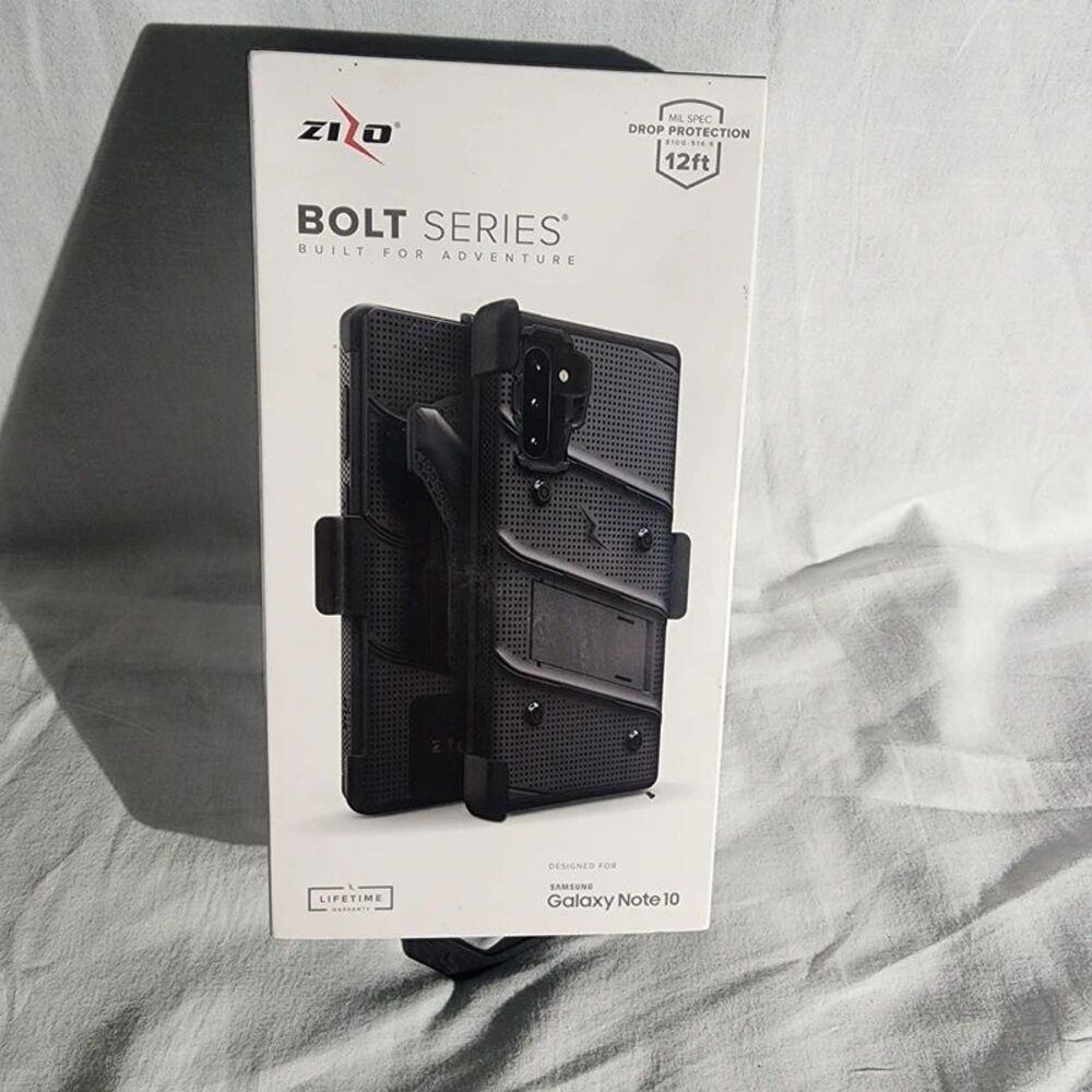 ZIZO Bolt Series Case Samsung Galaxy Note 10 Black Rugged Kickstand Holster Box